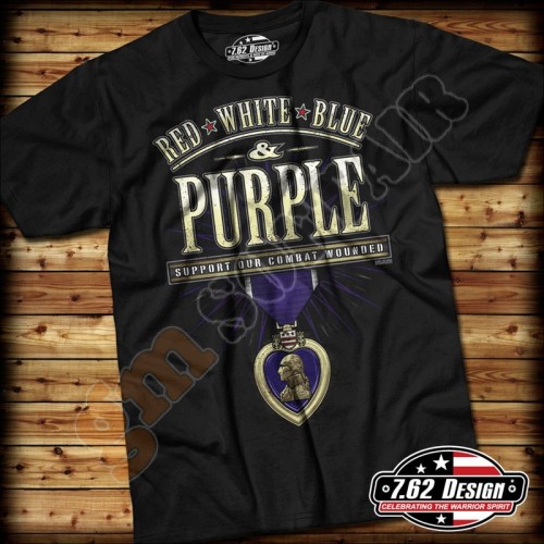 T-Shirt Combat Wounded Purple Nera tg.M