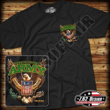 T-Shirt Army Fighting Eagle Nera tg.M (7.62 DESIGN)