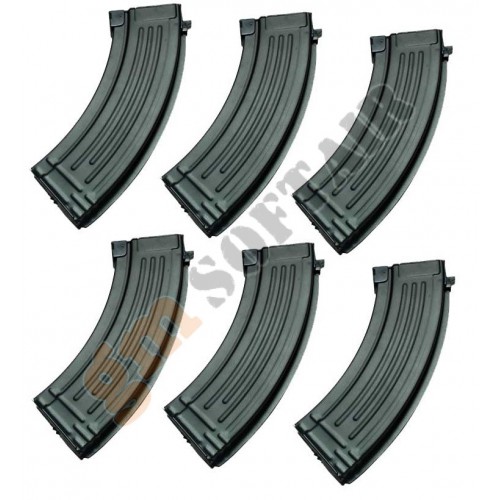 Set da 6 Caricatori Maggiorati da 600 bb per AK47