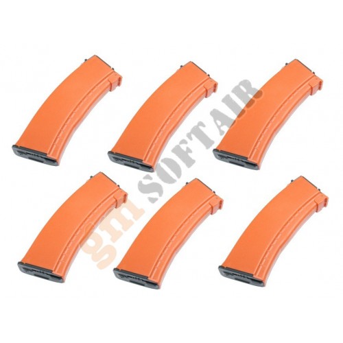 Set da 6 Caricatori Maggiorati per AK74 da 500bb Orange