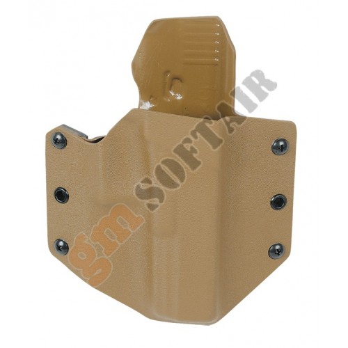 Kydex Belt Holster per Glock Destra Coyote TAN Kydex Belt Holster per Glock Destra Coyote TAN