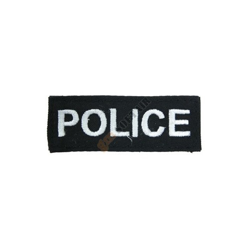 Patch Police Argento su Fondo Nero
