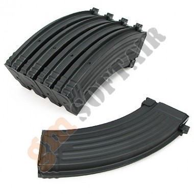 Set of 5 70bb AK Metal Magazine Black (KA-MAG-12-V King Arms)