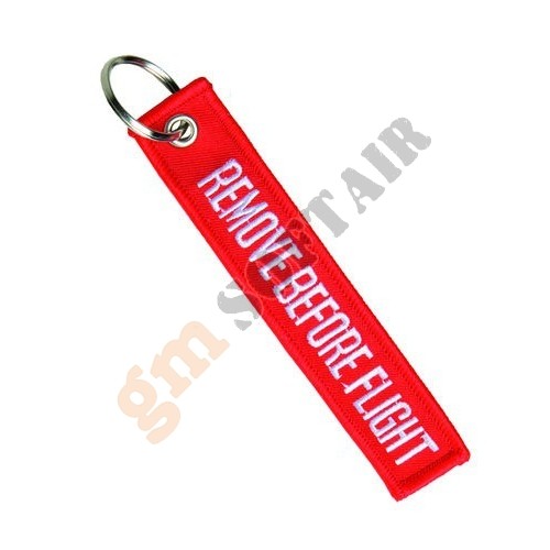 Portachiavi REMOVE BEFORE FLIGHT Rosso