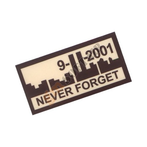 Patch Never Forget 911 TAN Plastificata