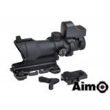 ACOG 4X32 Reticolo Illuminato a Sgancio Rapido con Mini Dot Nera