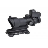 ACOG 4X32 Reticolo Illuminato a Sgancio Rapido con Mini Dot Nera