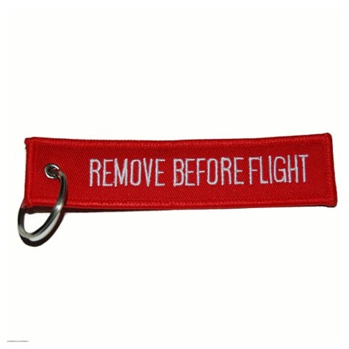 Portachiavi REMOVE BEFORE FLIGHT Rosso