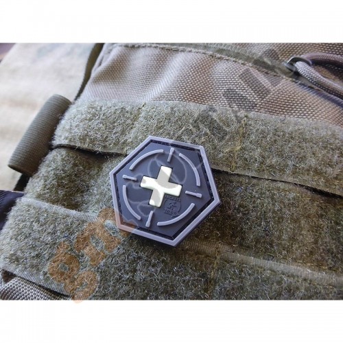 Patch 3D Hexagon Tactical Medic Red Cross Green
