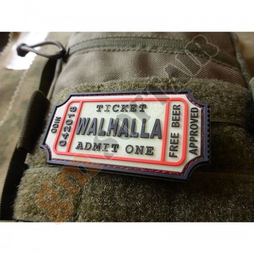 Patch 3D Walhalla Ticket Free Beer Black