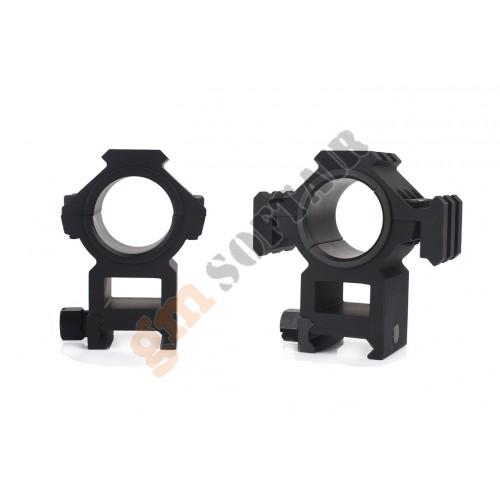 Coppia di Anelli Alti Tri-side Rail 25.4 - 30 mm Neri (AO9031 AIM-O)