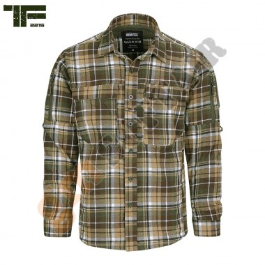 TF-2215 Flannel Contractor Shirt Brown/Green tg. S (135505BG-S 101 Inc.)