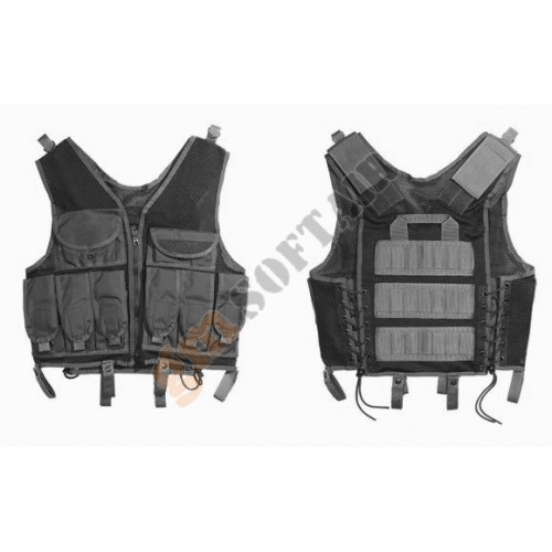 Gilet Tattico Rete e Cordura Nero (2ET02N Vega Holster)