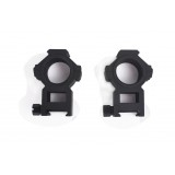 Coppia di Anelli Alti Top Rail 25.4 - 30 mm Neri (AO9030 AIM-O)