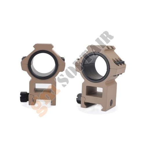 Coppia di Anelli Alti Top Rail 25.4 - 30 mm Neri (AO9030 AIM-O)