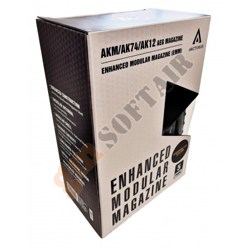 Set da 5 DMAG per AK74 da 30/135 bb Variable-Cap EMM Black (MAG-7S D-Day)