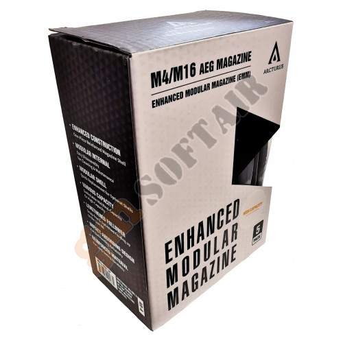 Set da 5 DMAG per M4/M16 da 350 bb Hi-Cap Flash EMM Black (MAG-MF D-Day)