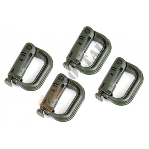 Set 4 Moschettoni Grimlock Verdi (101 Inc.)