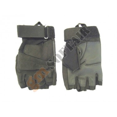 Guanti Mezze Dita Tessuto/Pelle Neri Tg. M (GL36 Royal)