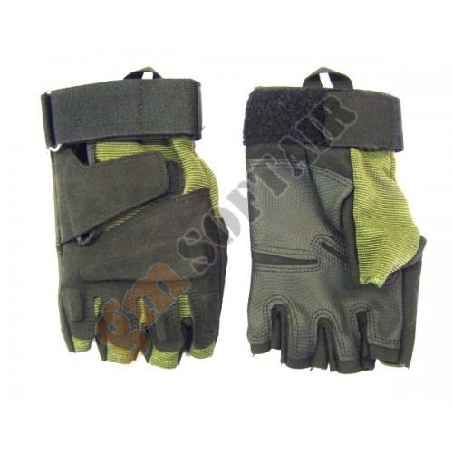 Guanti Mezze Dita Tessuto/Pelle Verdi Tg. XL (GL36 Royal)