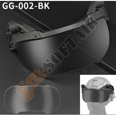 Occhiali per Elmetto - Tactical Helmet Flip Goggles - Black (GG-002-BK Wosport)