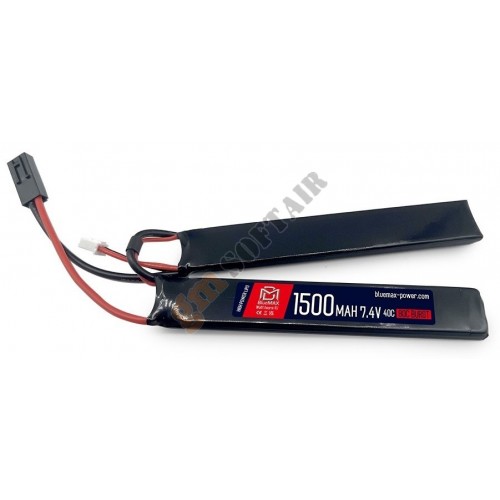 Lipo 7.4V x 1500mAh - 40C - Tubo - Mini Tamiya (BM-7.4X1500 BlueMax Power)