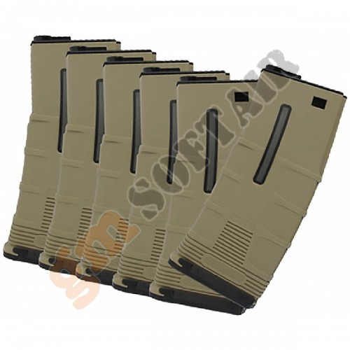 Box 6 Caricatori Monofilari da 180bb T-Tactical per M4 TAN