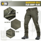Tactical Pants Aggressor Gen.II Flex - Army Olive - 32/32 (200580 M-TAC)