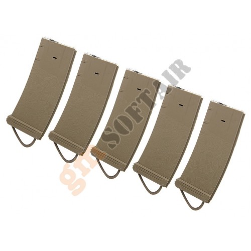Box 5 Caricatori M4-M16 da 150 bb Bhive TAN