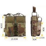 Tasca Porta Caricatore Doppio (5.56 e 9mm) Open Top Multicam