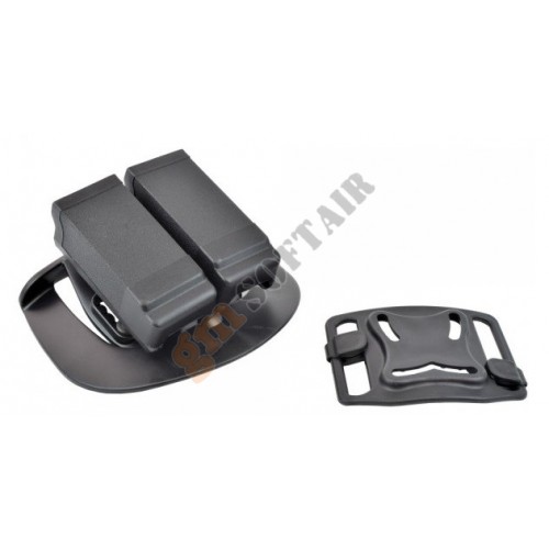 Porta Caricatori Doppio in ABS - Glock - Black (HGLCAR Exagon)