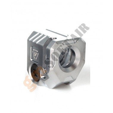 S.I. Square Micro Threaded Barrel Comp - Silver (MB-SI-MC-QUAD Madbull)