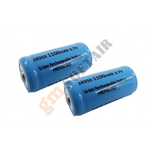 Set 2 Batterie Li-Ion 18350 - 3.7Vx1100mAh (BM-18350 BueMax Power)