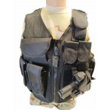 Gillet tattico a rete con fondina nero