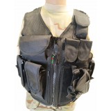 Gillet tattico a rete con fondina nero