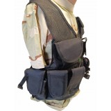 Gillet tattico a rete con fondina nero