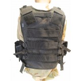 Gillet tattico a rete con fondina nero