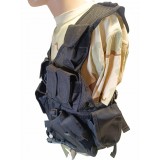 Gillet tattico a rete con fondina nero