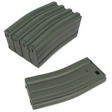 Set of 5 68bb AR15 Series Metal Magazine Green (KA-MAG-02-V-OD King Arms)