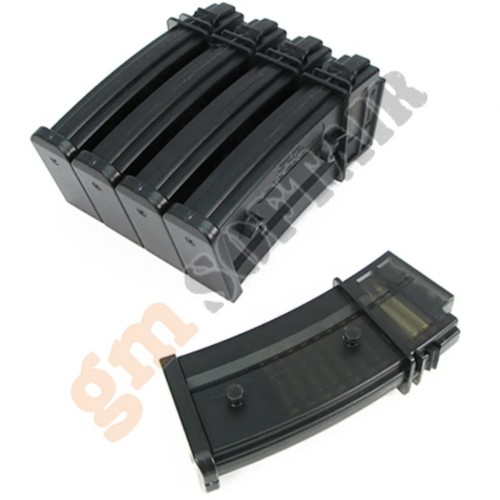 Set 5 Caricatori in plastica 50bb per G36 Nero (KA-MAG-05-V-OR King Arms)