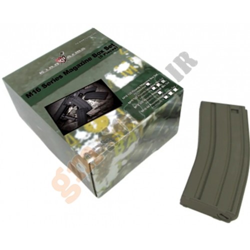 Set 5 Caricatori in Plastica 120bb M4/M16 Verdi (KA-MAG-16-V-OD King Arms)