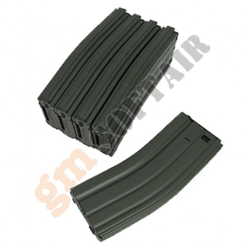 Set 5 Caricatori in Metallo da 450bb M4/M16 Verde (KA-MAG-20-V-HC-OD King Arms)