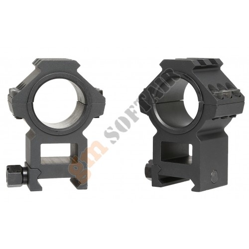Coppia di Anelli Alti Top Rail 25.4 - 30 mm Neri (AO9030 AIM-O)