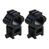 Coppia di Anelli Alti Top Rail 25.4 - 30 mm Neri (AO9030 AIM-O)