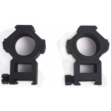 Coppia di Anelli Alti Top Rail 25.4 - 30 mm Neri (AO9030 AIM-O)