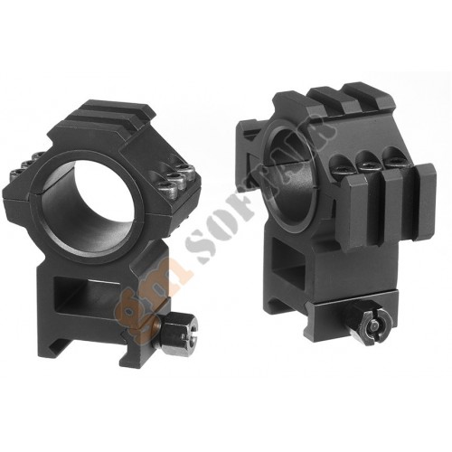 Coppia di Anelli Alti Tri-side Rail 25.4 - 30 mm Neri (AO9031 AIM-O) Coppia di Anelli Alti Tri-side Rail 25.4 - 30 mm Neri (AO9031 AIM-O)