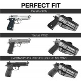 Fondina in Polimero - Level II OWB - Beretta 92FS / Taurus PT92 (GF-POB92A Gunflower)