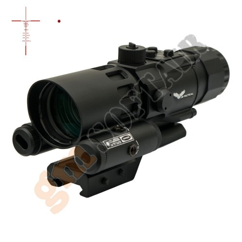 Prisme Scope 4x32 - Red Laser - Black (8384 JS-Tactical)