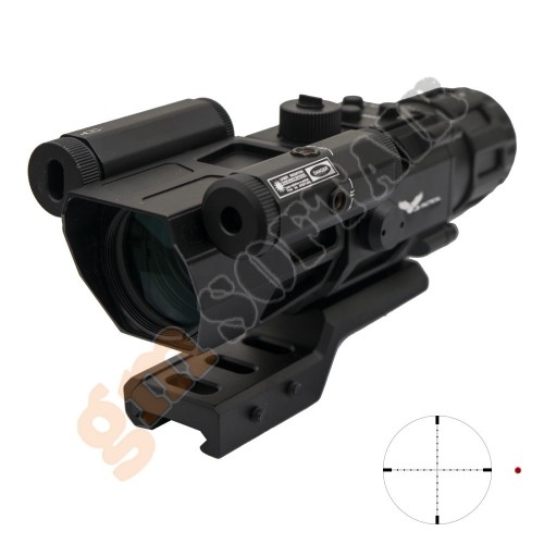 Prisme Scope 4x32 - Red Laser - Black (8384 JS-Tactical)