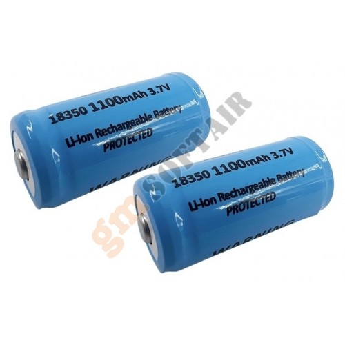 Set 2 Batterie Li-Ion 18350 - 3.7Vx1100mAh (BM-18350 BueMax Power)